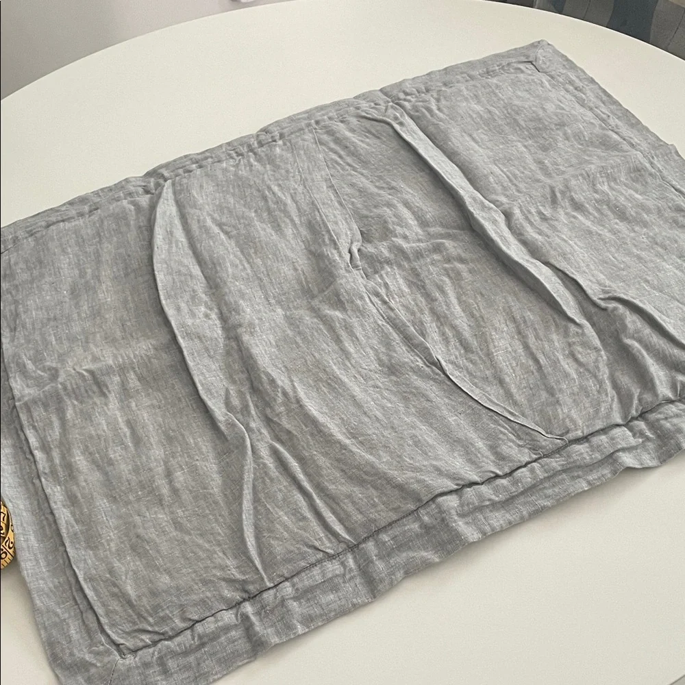Pottery Barn Belgian Linen Flax Gray Quilted Sham (set of 2)